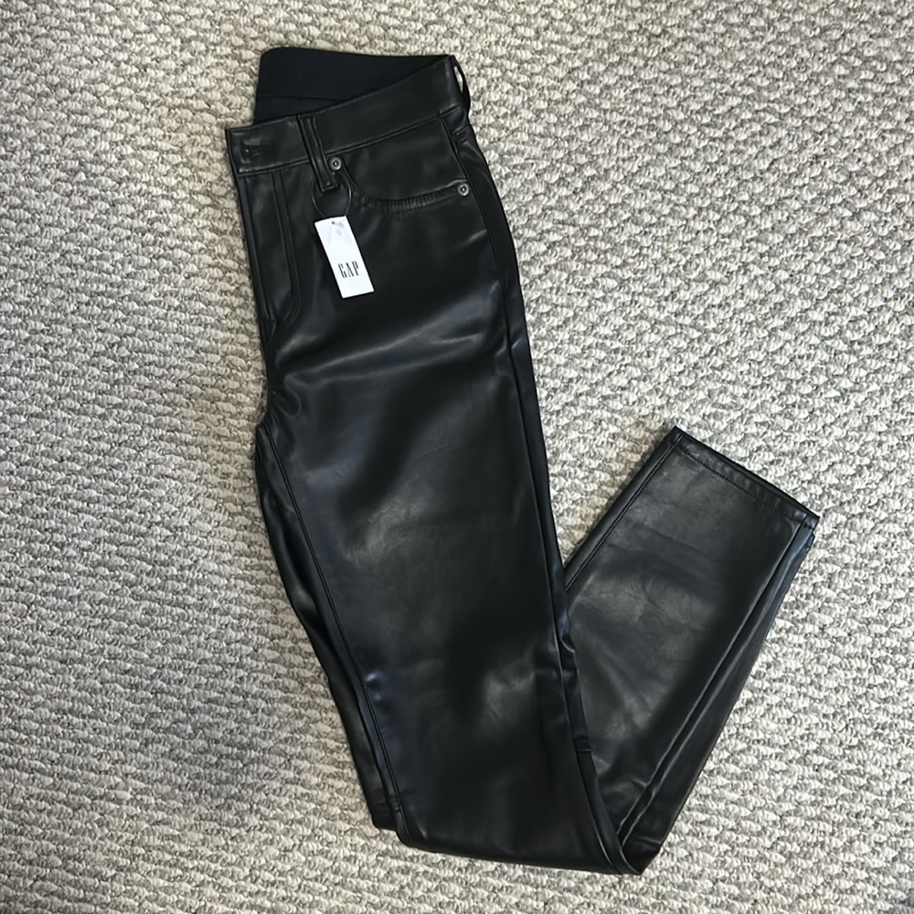 Black leather Look Pants - GAP